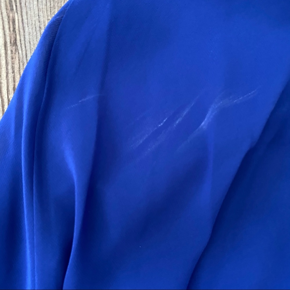 Beaded Blue Strapless Full-Length Prom Dress - Picture 8 of 11
